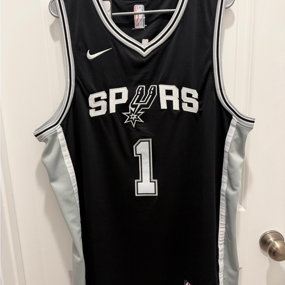 Nike Black and White Wembanyama Spurs Jersey
